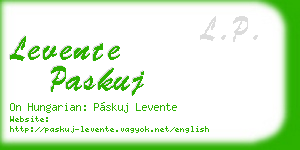 levente paskuj business card